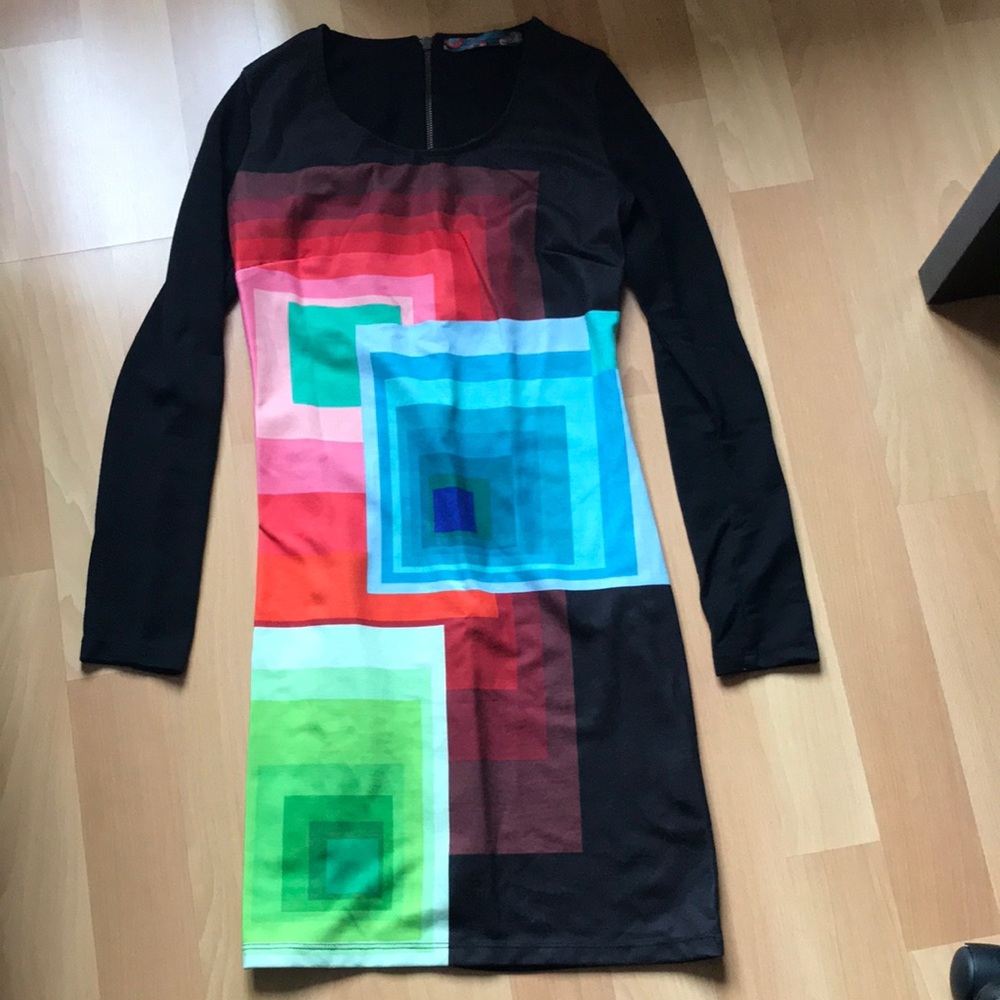 Desigual | multi colored black dress